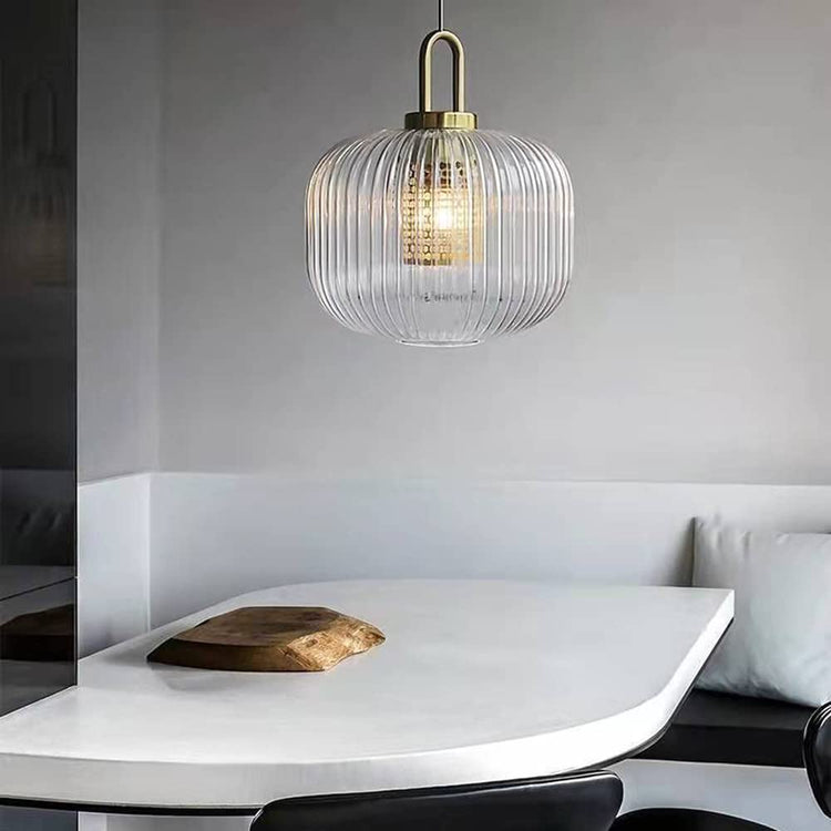 Glarefusion Lustre LED moderne simple à rayures claires