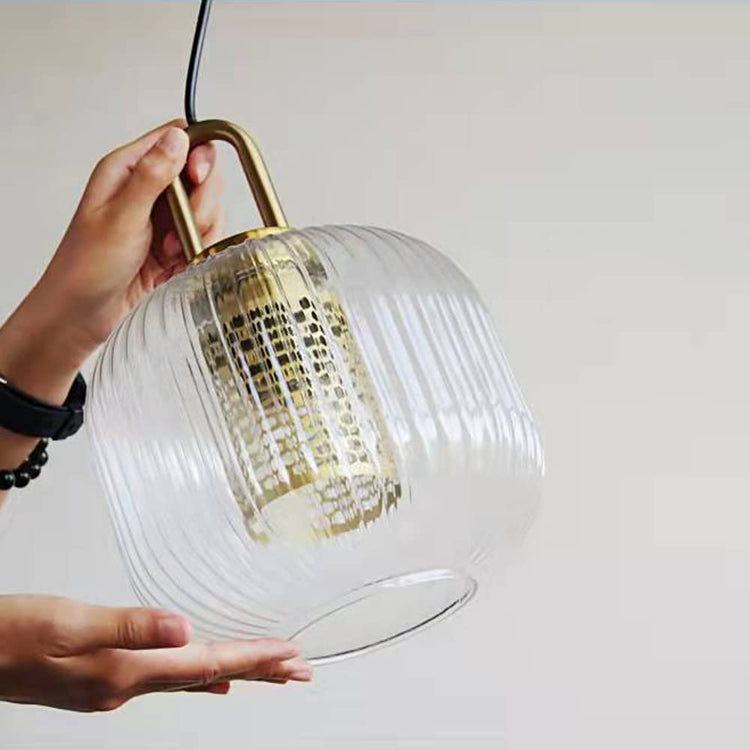 Glarefusion Lustre LED moderne simple à rayures claires