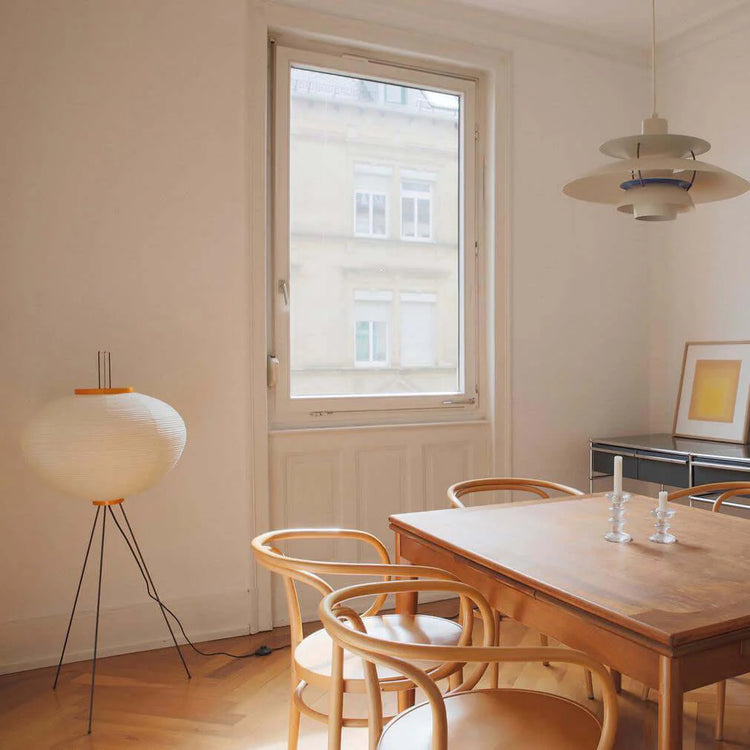 Orientalsk rund papirskærmlampe