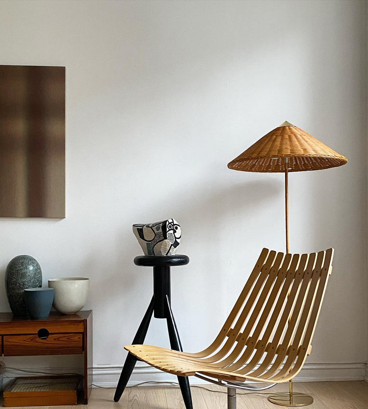 Minimalistisk Cone Bamboo Gulvlampe