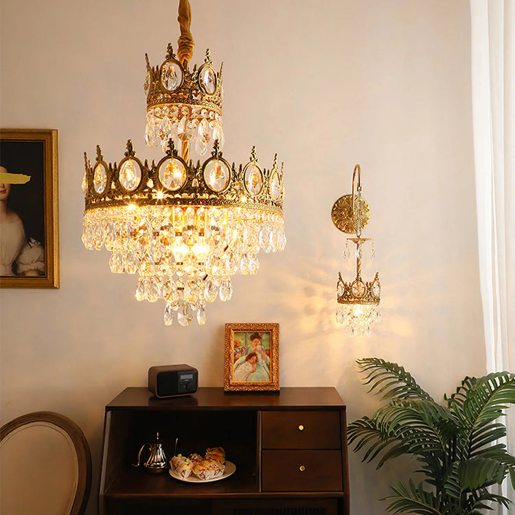 Retro Tiered Circular Crystal Chandelier
