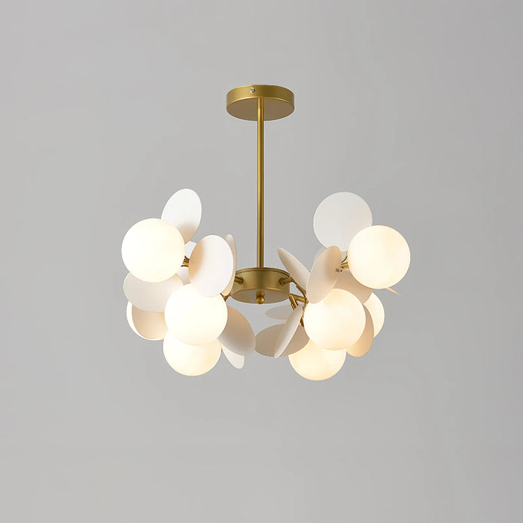 Moderne afrundede kugler i glas lysekrone