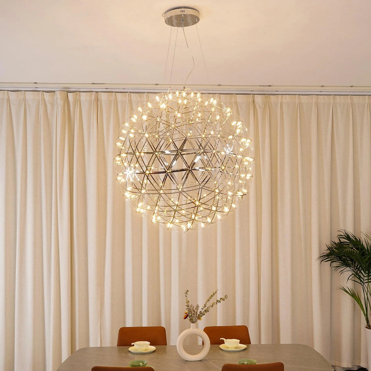 Elegant Stainless Luster Ball Pendant Light
