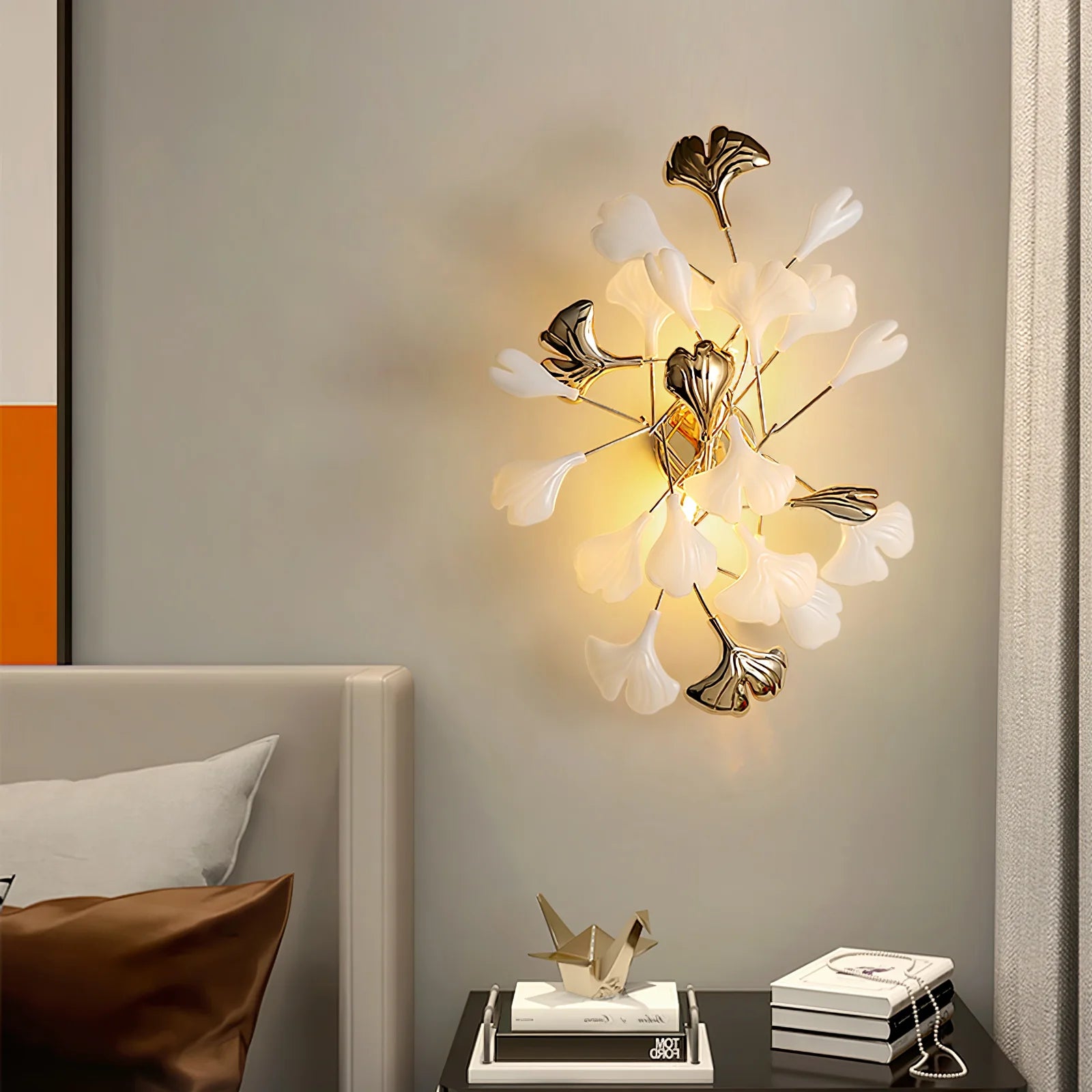 Stylish Leaf Porcelain Wall Light