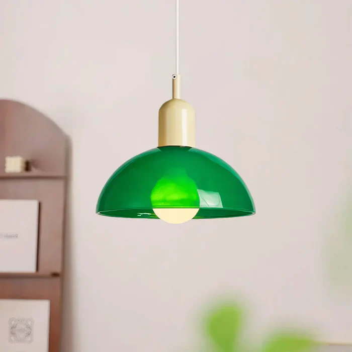 Lampada a sospensione a forma di ciotola colorata