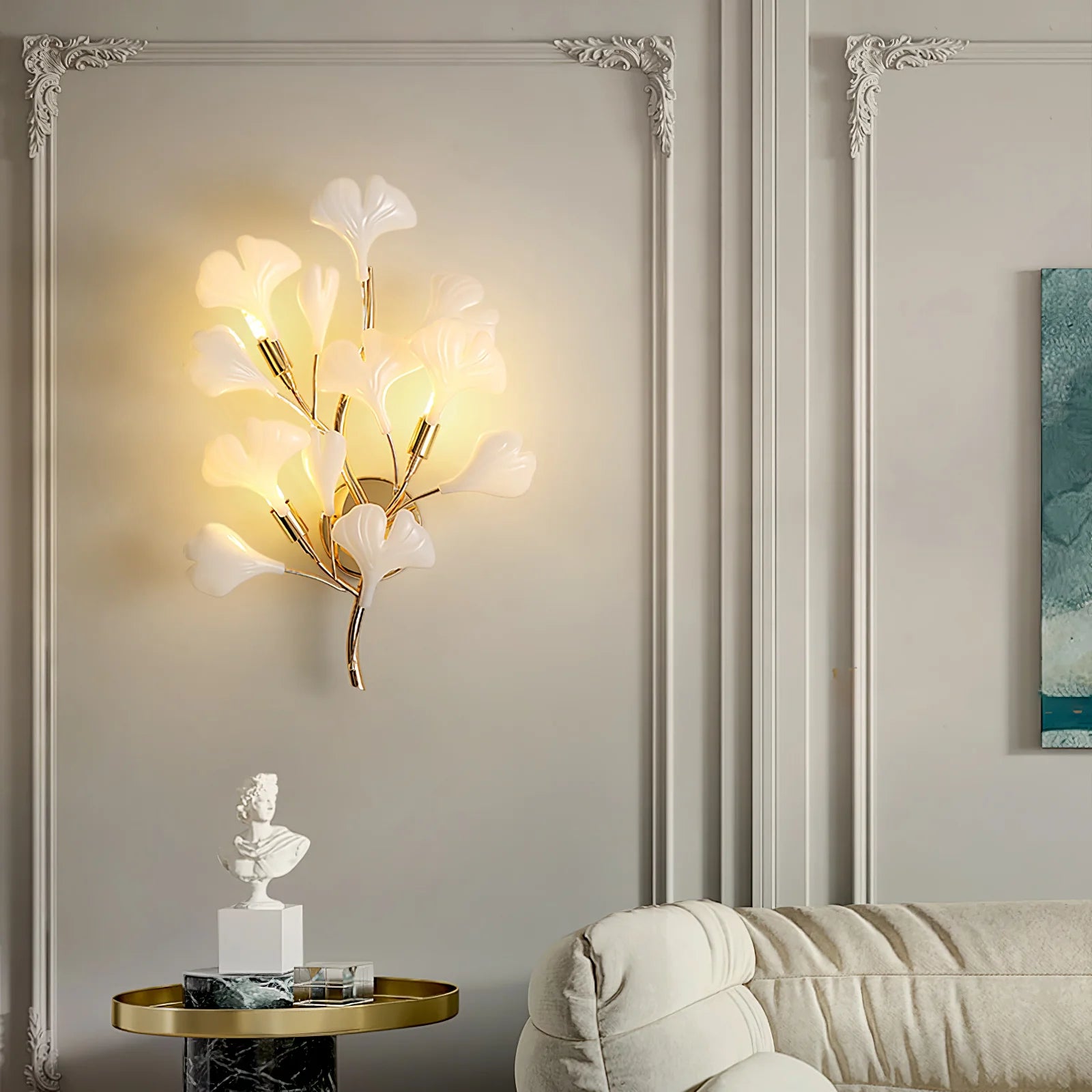Stylish Leaf Porcelain Wall Light
