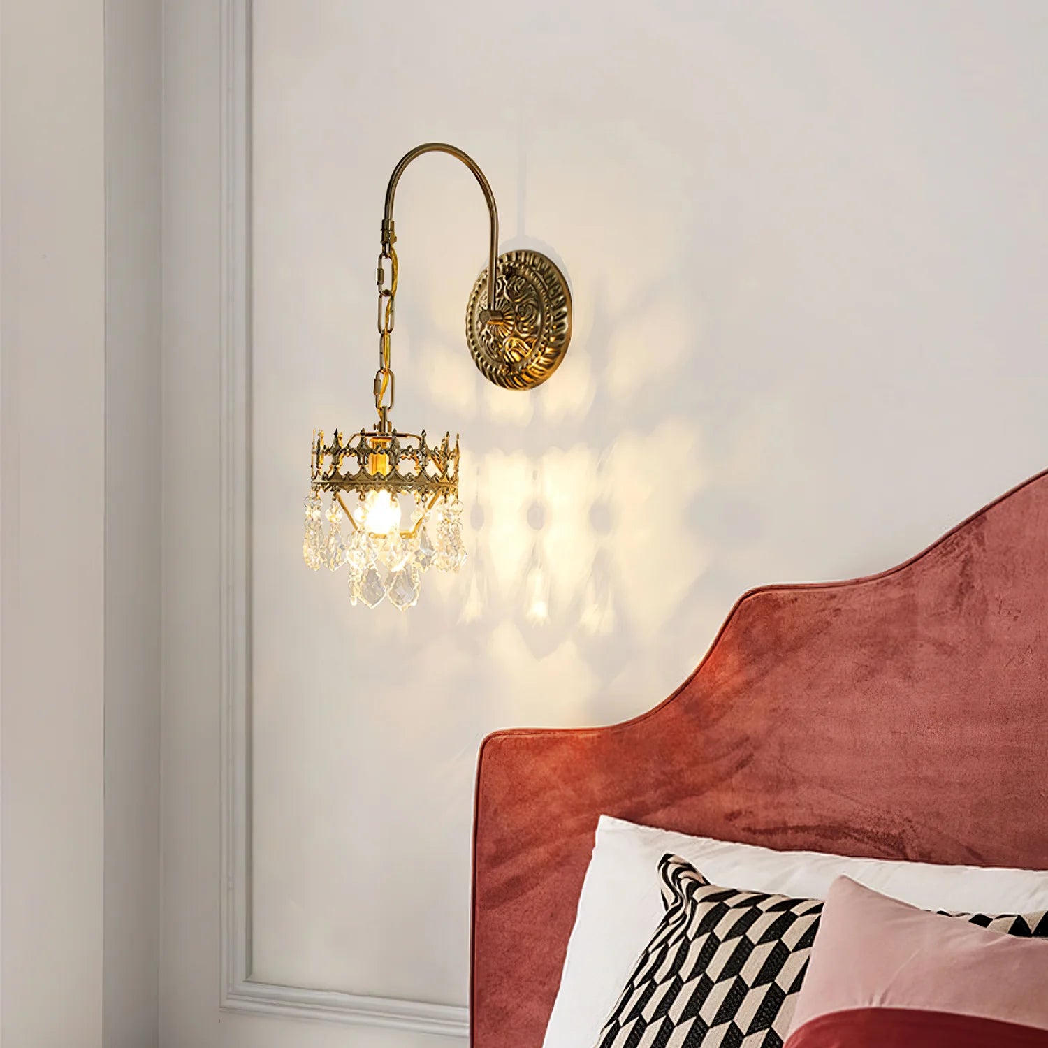 Applique murale vintage en cristal de couronne