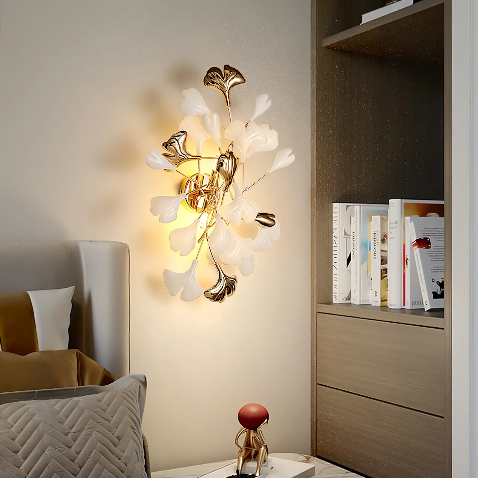Stylish Leaf Porcelain Wall Light