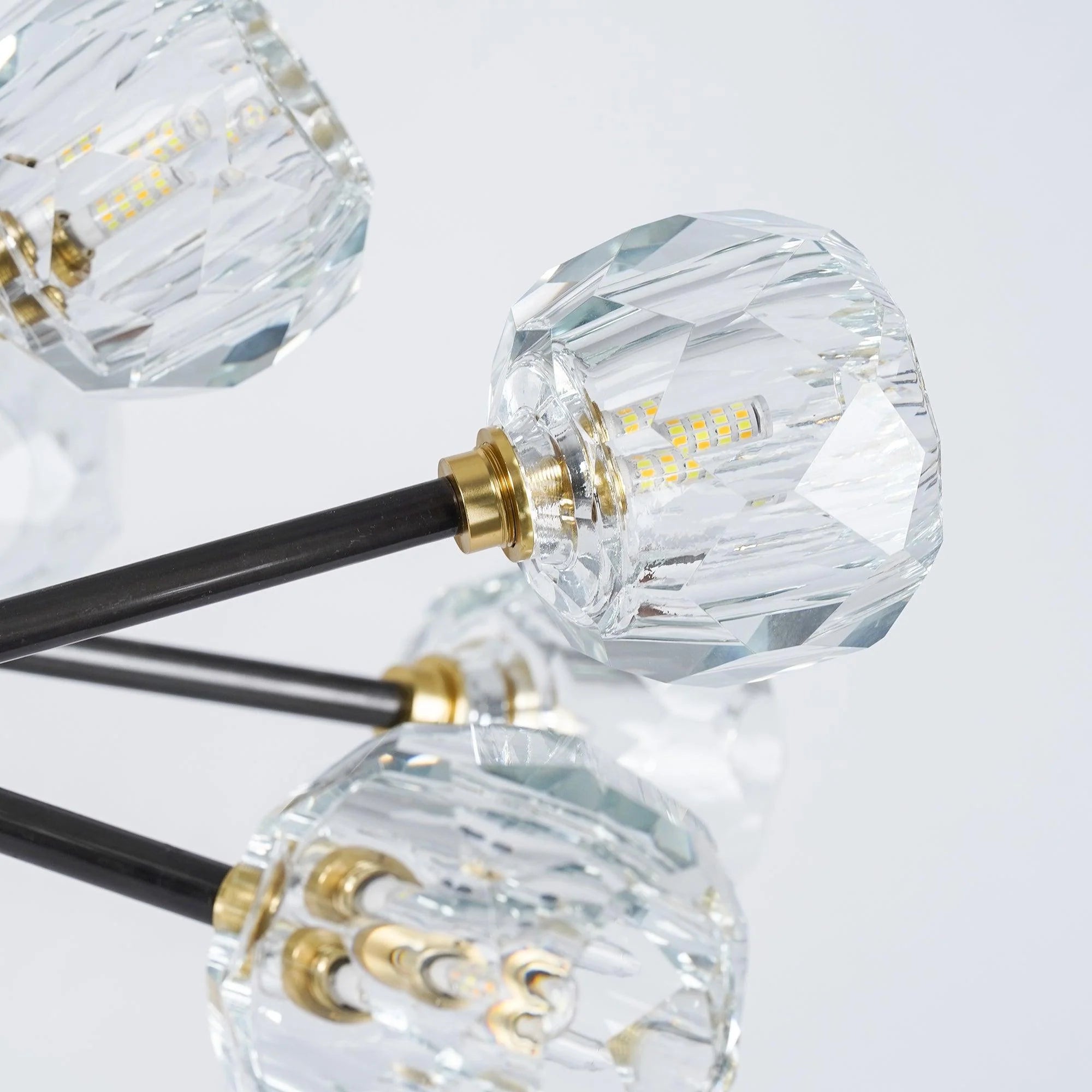 Lampadario a cascata con sfera di vetro