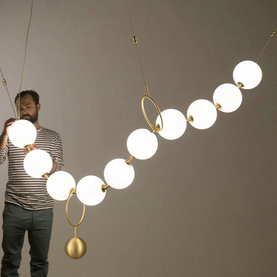 Lampe à suspension élégante en verre de bijoux