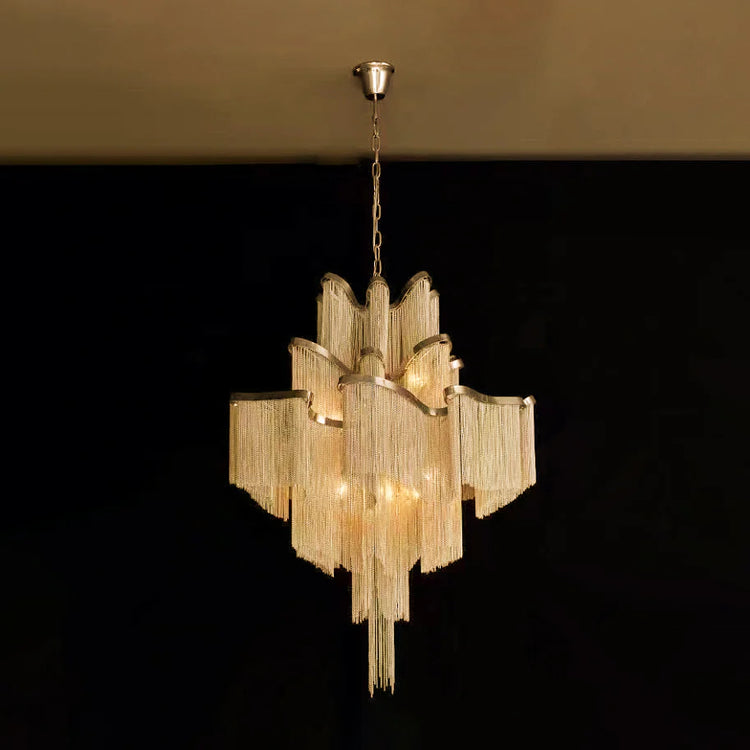 Classic Waterfall Aluminum Chain Chandelier