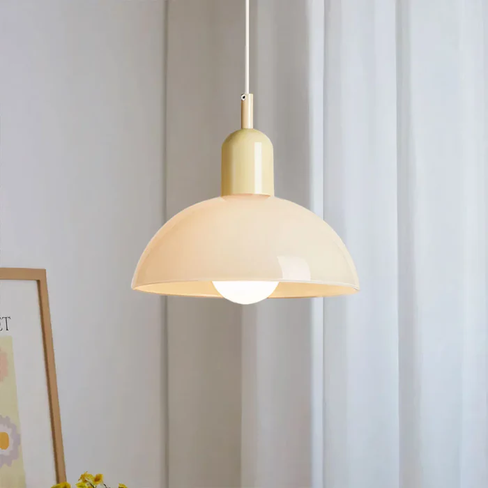 Lampada a sospensione a forma di ciotola colorata