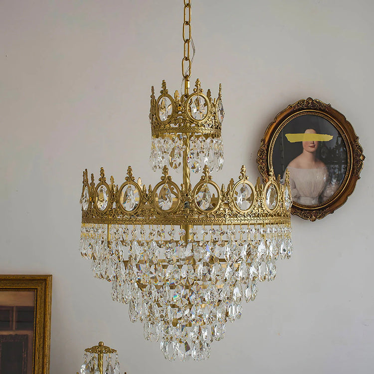 Retro Tiered Circular Crystal Chandelier