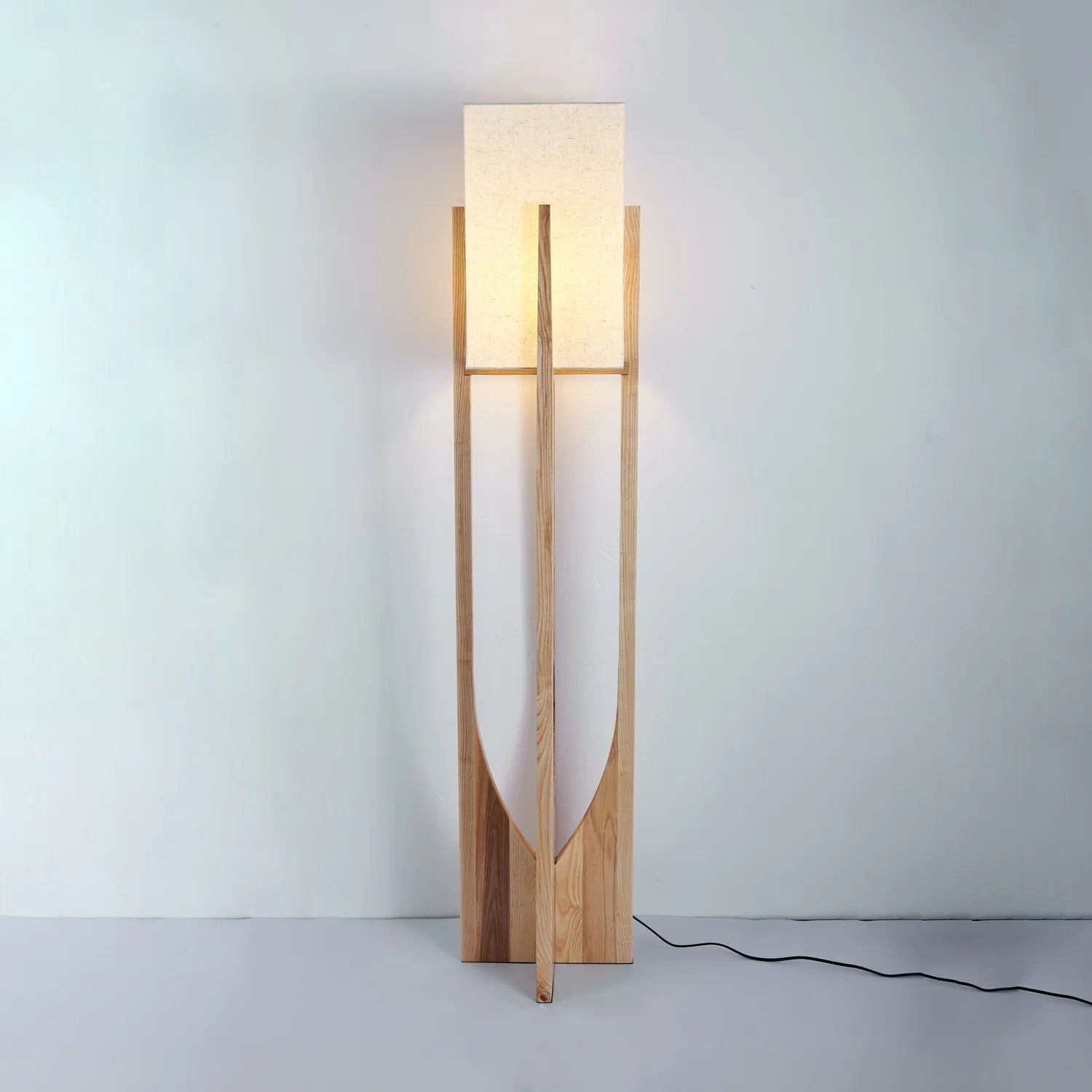 Lampadaire rustique en tissu en forme de U