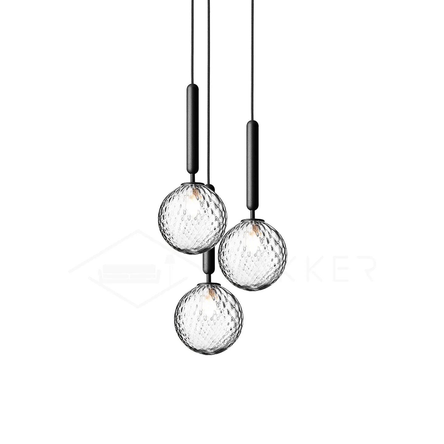 Petite suspension ronde moderne en verre