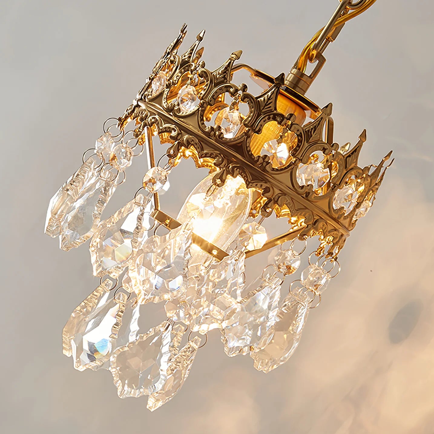 Applique murale vintage en cristal de couronne