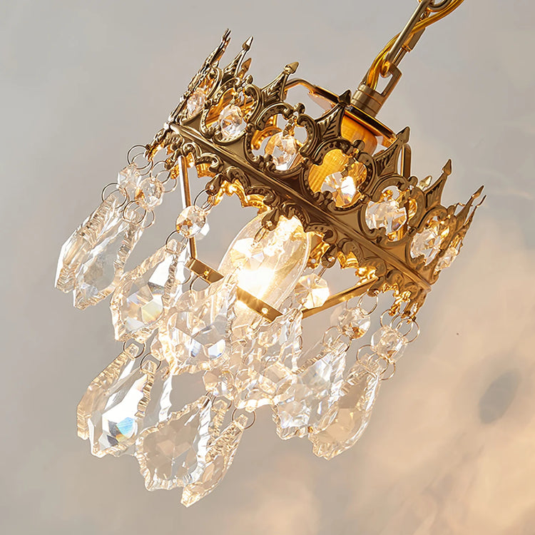 Vintage Crown Crystal Væglampe