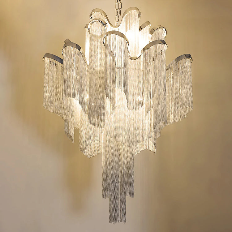 Classic Waterfall Aluminum Chain Chandelier