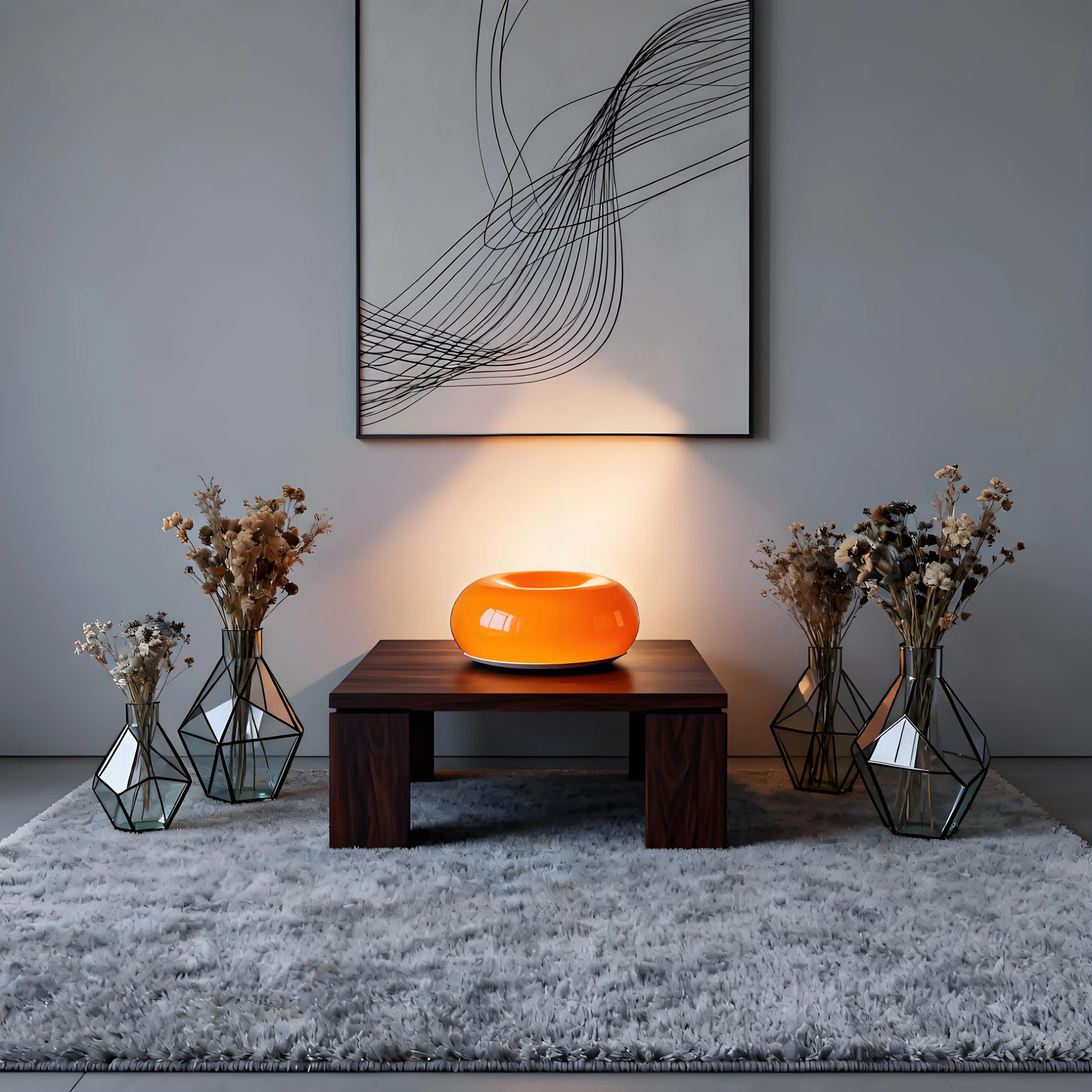 Modern Bauhaus Donut Table/Wall Lamp