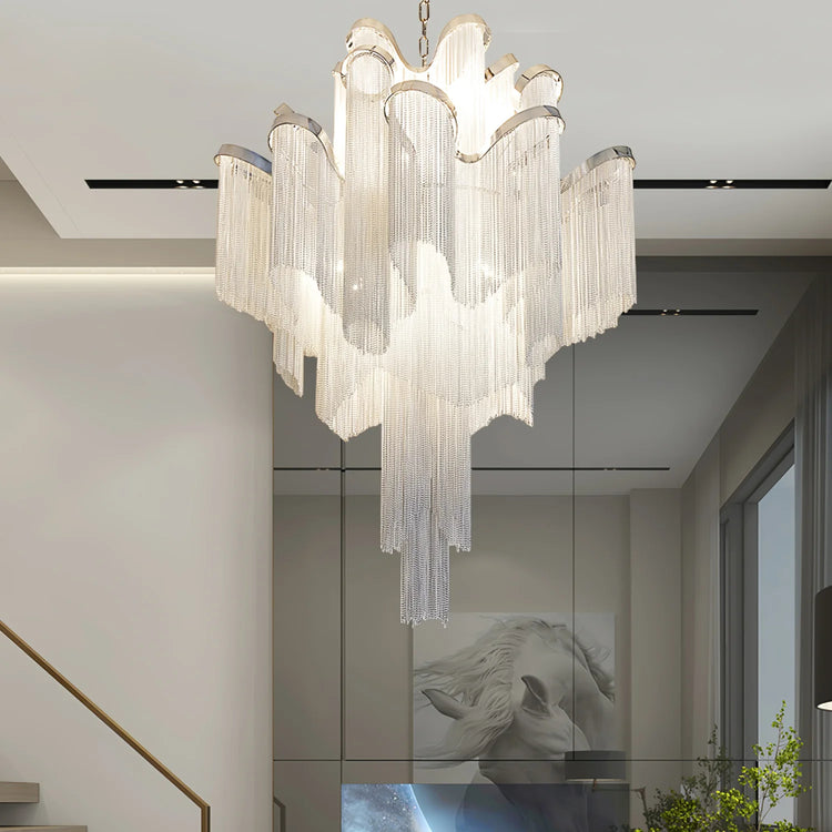Classic Waterfall Aluminum Chain Chandelier