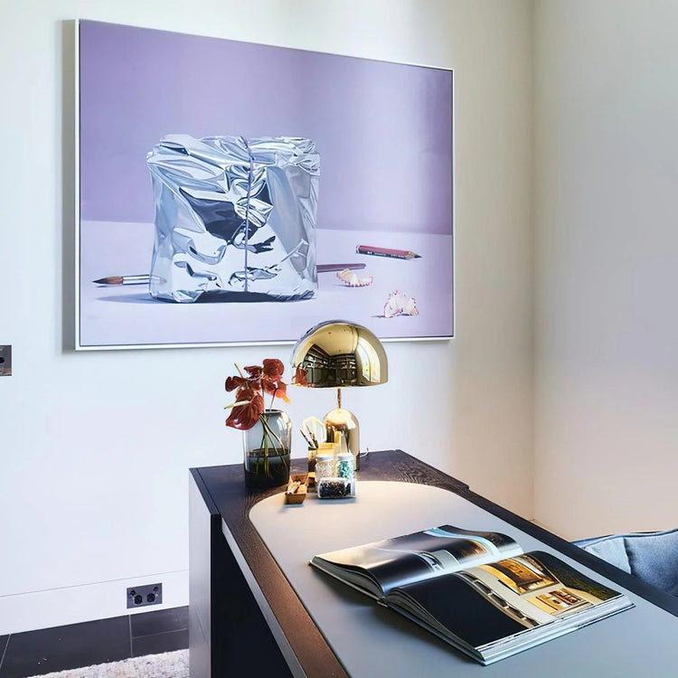 Moderne metallisk kuppel jern bordlampe