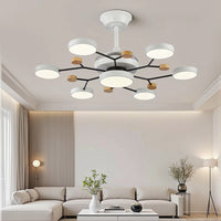 Round Metal Led Ceiling Fan Light