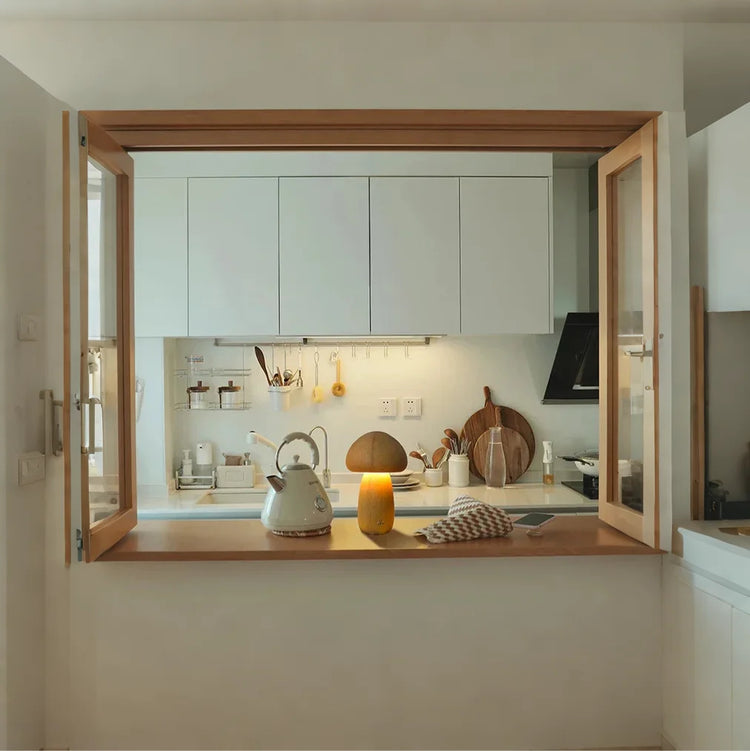 Vintage Wooden Cute Mushroom Night Light