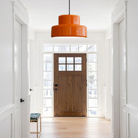 Moderne Vintage Bauhaus Orange Pendelleuchte