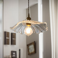 Retro Lotus Leaf Shape Glass Pendant Lamp