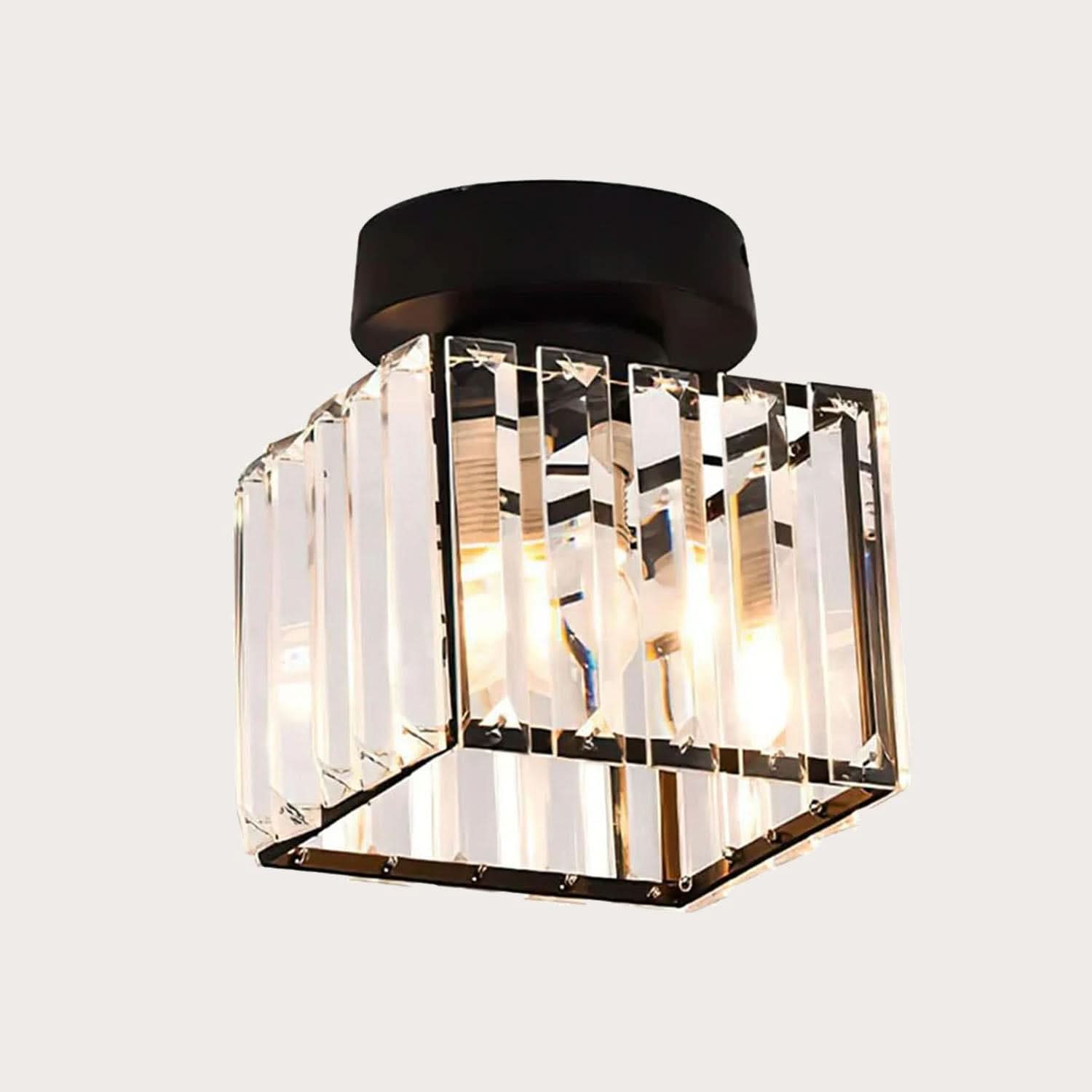 GlareFusion Plafonnier LED en verre cristal nordique moderne