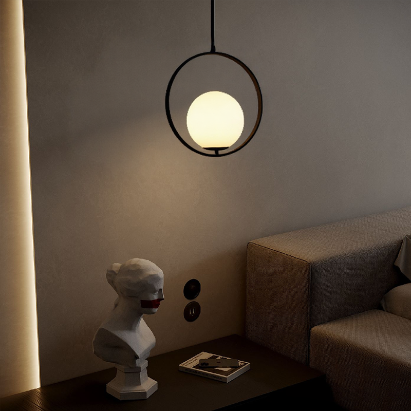 Lampadario moderno a sfera in vetro smerigliato Glarefusion