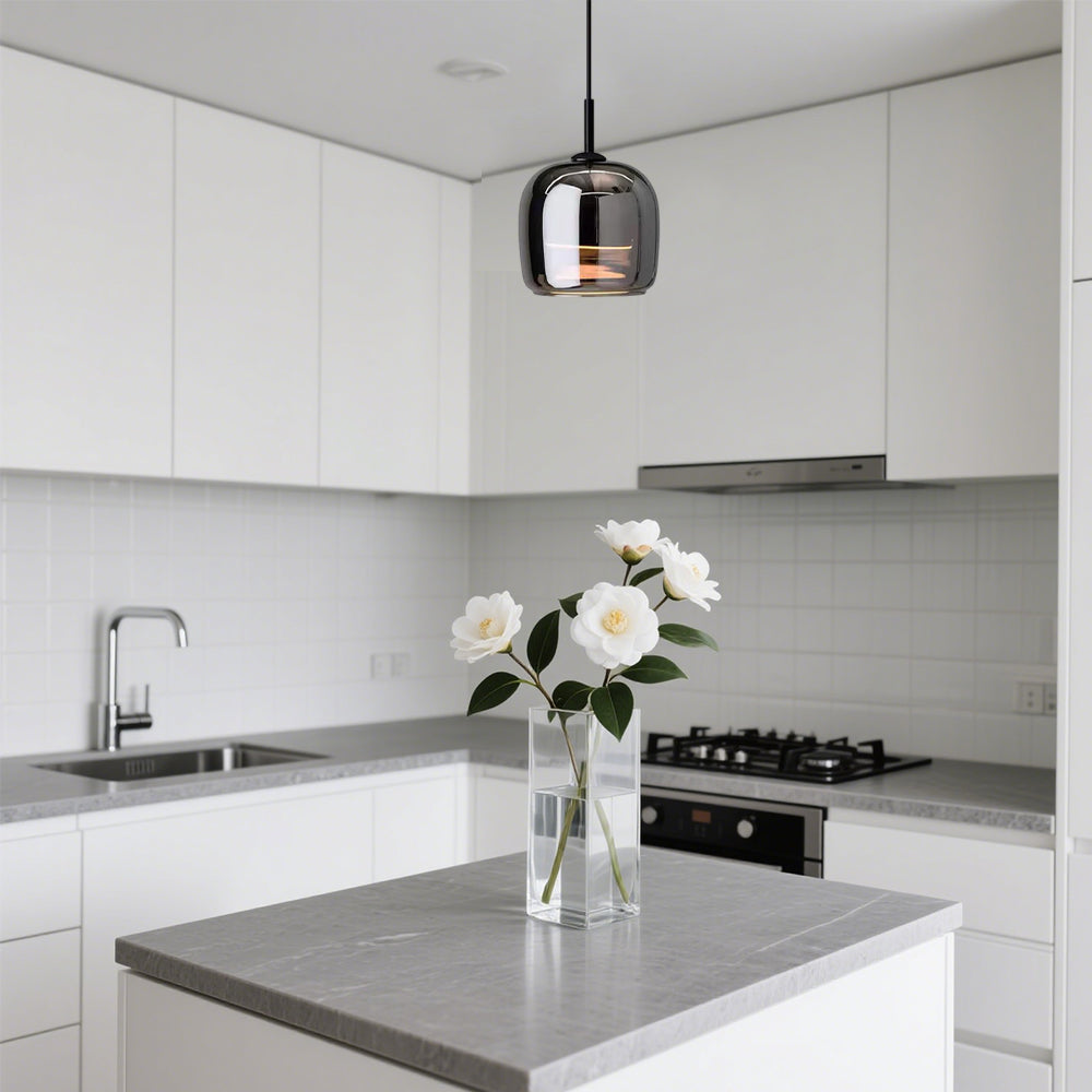 Glarefusie Modern Black Glass Pendant Light
