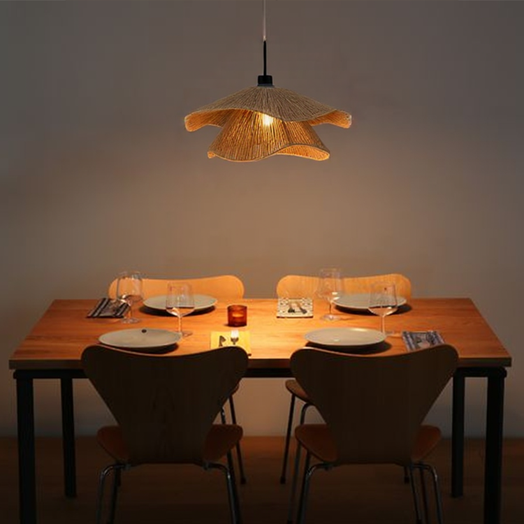 Glarefusion Vintage Straw Hat Petal Chandelier