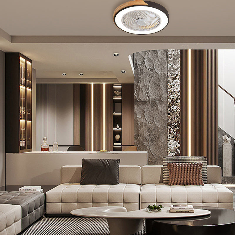 Ventilatori da soffitto contemporanei in legno con luci a LED