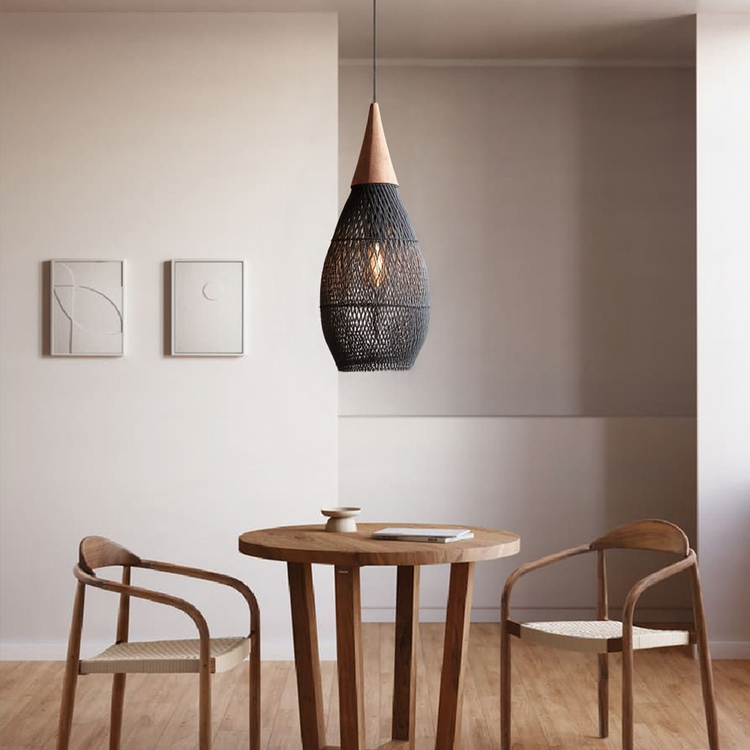 Glarefusion Vintage Rattan Woven Chandelier