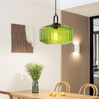 Noordse moderne vintage gestreepte glazen hanglamp