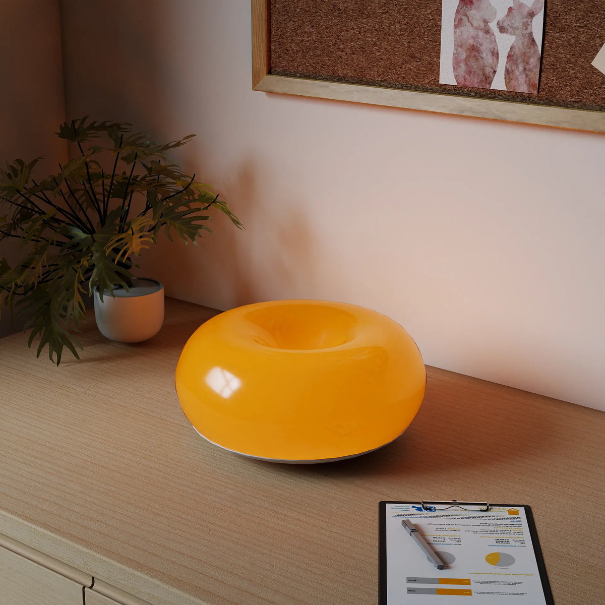 Modern Bauhaus Donut Table/Wall Lamp