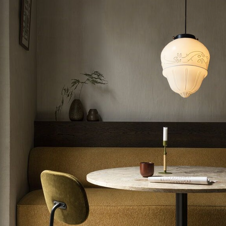 Vintage Frosted Glass Pendant Light