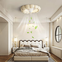 Macaron Simple Stilful Sovroom loftventilator med LED -lys