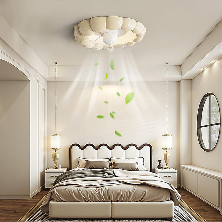 Macaron Simpel Stilfuld Soveværelse Loftsventilator Med LED-lys