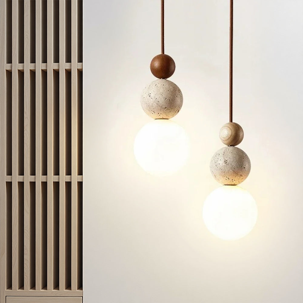 Lampe à suspension en travertin simple et moderne