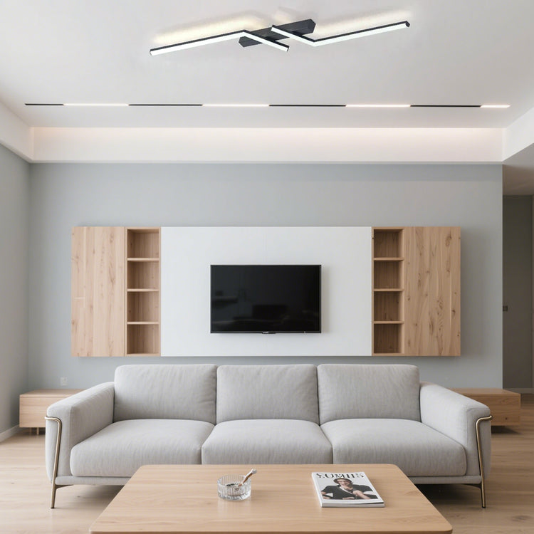 Modern Simple Black Aluminum LED Ceiling Light