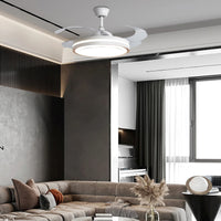 Hvid metal fjernbetjening loftsventilator med lys