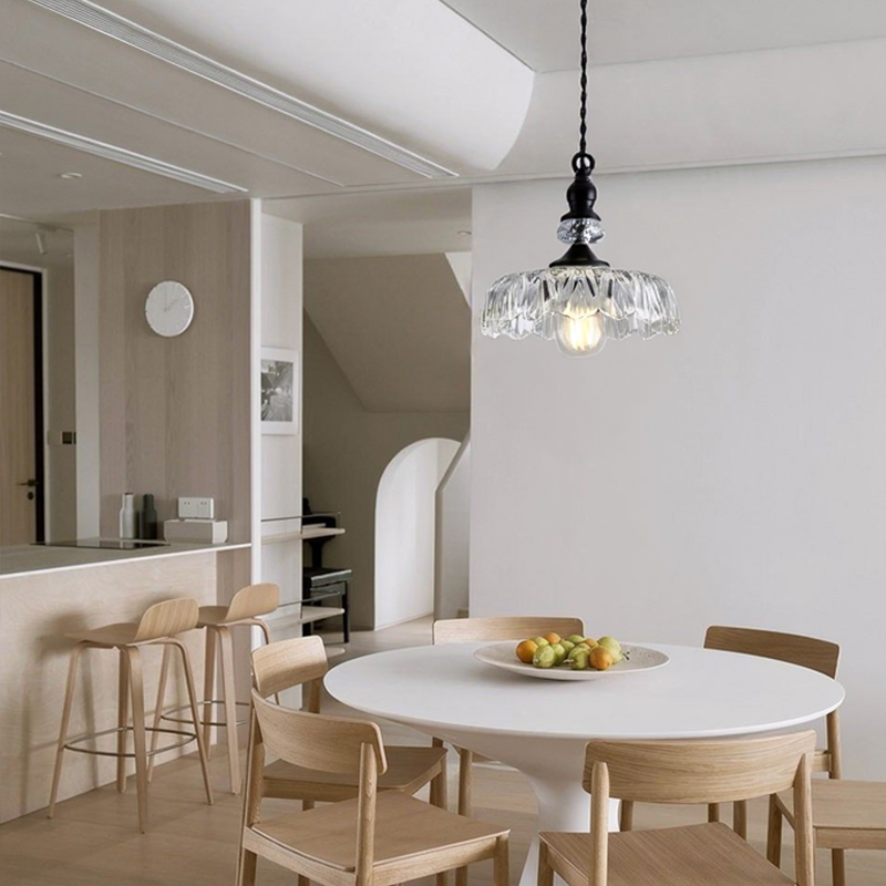 Luce a sospensione per fiori di vetro chic