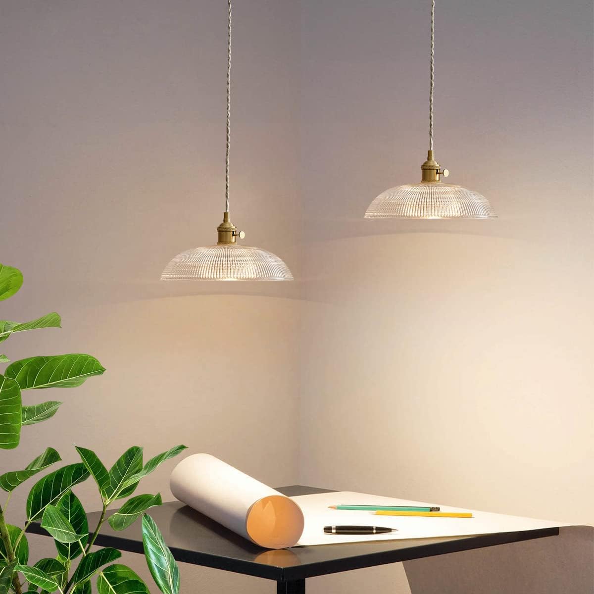 Glarefusion Modern Bowl Glass Pendant Light