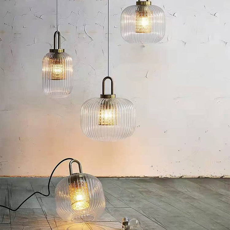 Glarefusion Lustre LED moderne simple à rayures claires