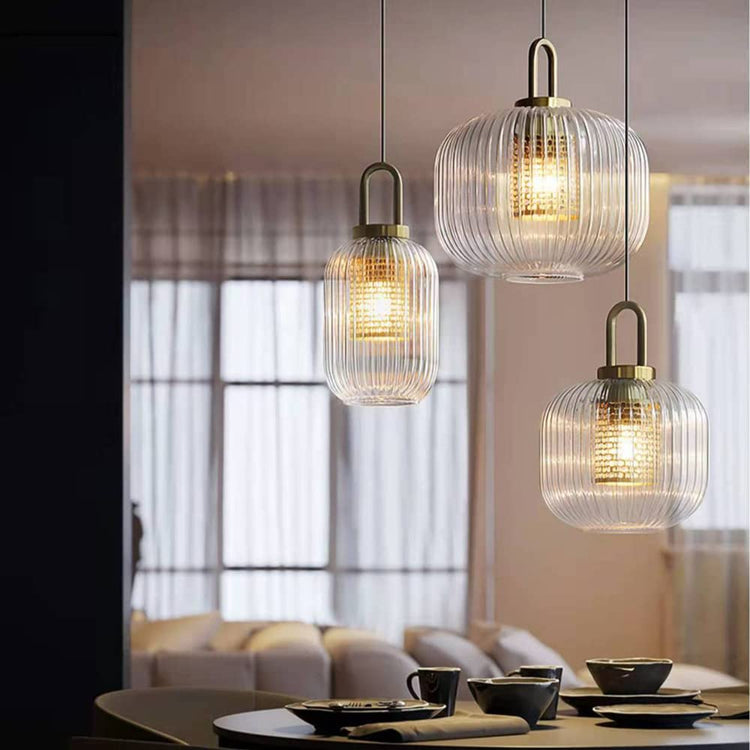 Glarefusion Lustre LED moderne simple à rayures claires