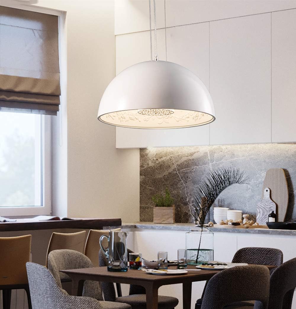 Glarefusion Lampada a sospensione moderna e creativa in vetro semicircolare