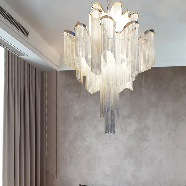 Classic Waterfall Aluminum Chain Chandelier