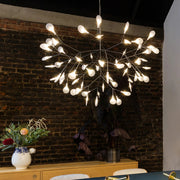 Lampadario luminoso in oro rosa